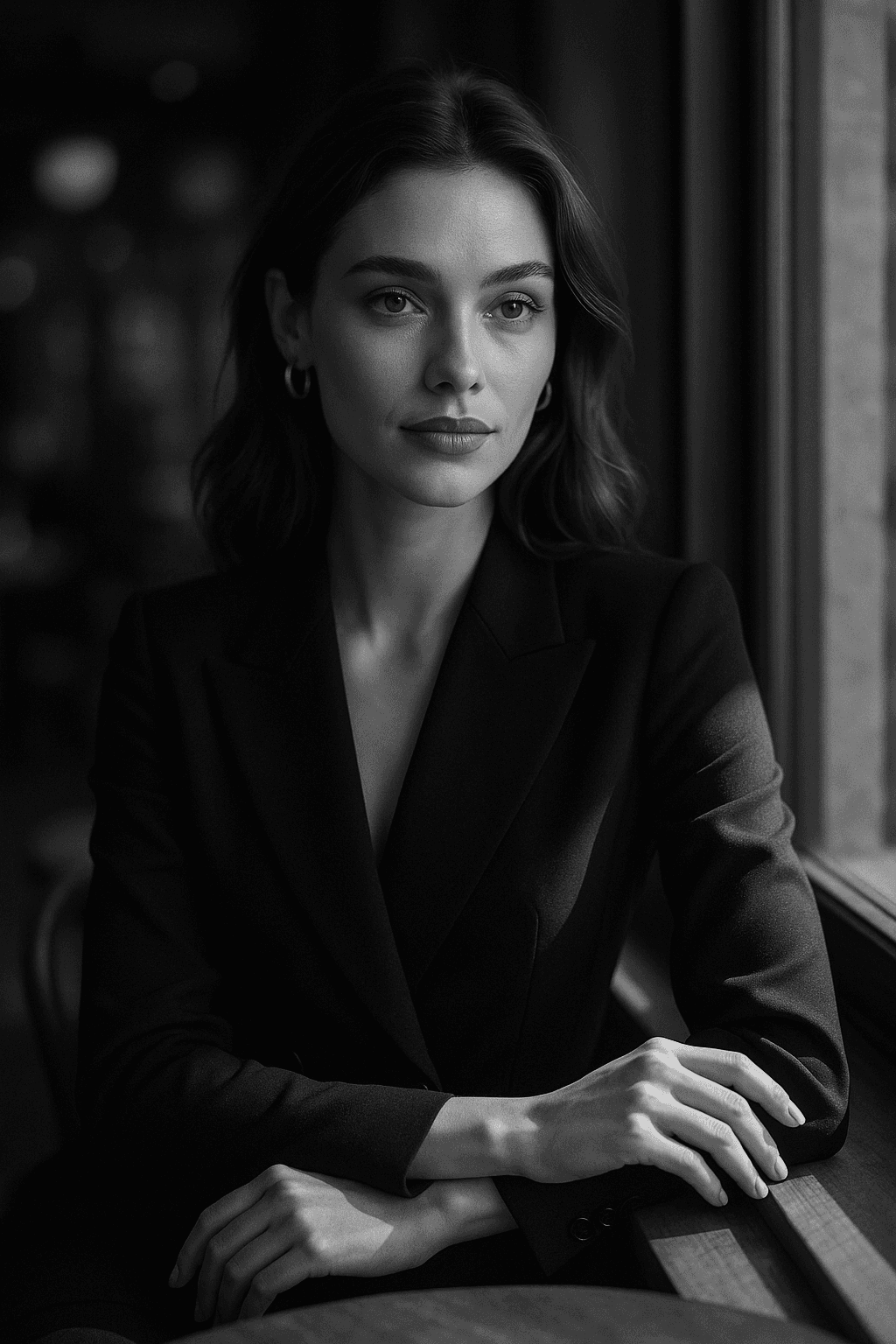 Elegant Artistic Portrait in Monochrome